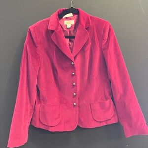 Talbots Crushed Raspberry Velvet Blazer Vintage Buttons 8
